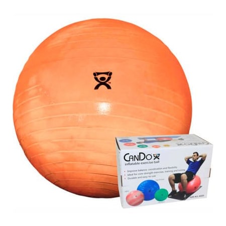 CanDo® Deluxe ABS Inflatable Exercise Ball, Extra Thick, Orange, 55 Cm (22)